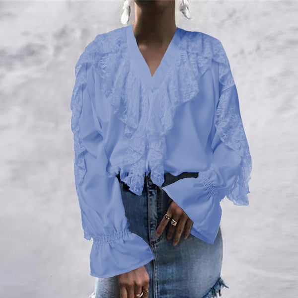 Women's Blouse 2020 Celmia Summer Ruffled Stylish Top Plus Size Sexy V neck Long Sleeve Shirt Female Casual Buttons Sweet Blusas