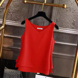 2020 Fashion Brand Women's blouse Tops Summer sleeveless Chiffon shirt Solid V-neck Casual blouse Plus Size 5XL Loose Female Top