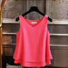 2020 Fashion Brand Women's blouse Tops Summer sleeveless Chiffon shirt Solid V-neck Casual blouse Plus Size 5XL Loose Female Top
