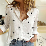 Women's Shirt Plus Size 5XL Tops Birds Printed Single Breasted Female Shirts 2020 Spring Summer Loose Casual Ladies Fashion Top