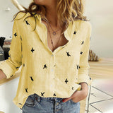 Women's Shirt Plus Size 5XL Tops Birds Printed Single Breasted Female Shirts 2020 Spring Summer Loose Casual Ladies Fashion Top