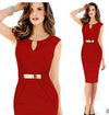 Women Summer Dress Fashion Hollow Out Sleeveless Pencil Dress Knee Length Women Casual Dresses Yellow Red Blue Black Plus Size