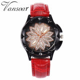 Fashion Women Rose Gold Flower Rhinestone Watch Luxury Casual Female Quartz Watch Relogio Feminino Drop Shipping