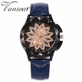 Fashion Women Rose Gold Flower Rhinestone Watch Luxury Casual Female Quartz Watch Relogio Feminino Drop Shipping