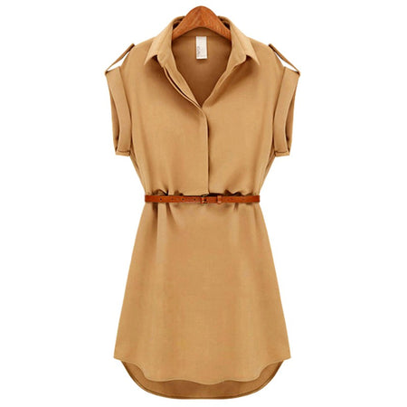 Women Fashion O-neck Solid Bow Elegant Straight Dress Spring Loose Mini Dresses 3/4 Sleeve Bow comfortable Plus Size