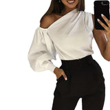 2020 Celmia Women Fashion Long Sleeve Shirts Plus Size Solid Cold Shoulder Blouses Casual Loose Tops Ladies Elegant Work Blusas