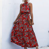 Summer Elegant Sexy beach long Dress Women 2020 Fashion Print Flowers Polka-dot strap Ladies Halter boho dress women vestidos